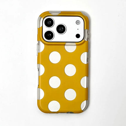 Love Polka Dot Phone Cases For iPhone 15 16 17 Pro Max Case 13 14 Pro Hard IMD TPU Shockproof Fashionable Cover Case