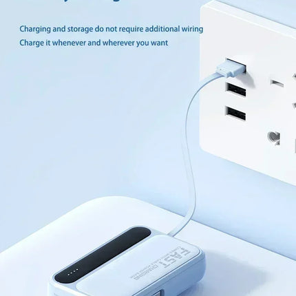 Lenovo 30000mAh Power Bank BuiIt in 4 Lines Super Fast Charging Large Capacity Portable External Battery for All Phones Android