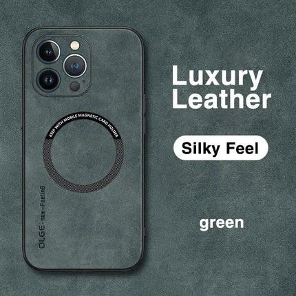 For Magsafe Luxury Leather Shockproof Phone Cases For iPhone 17 16 15 14 13 12 11 Pro Max Plus Magnetic Wireless Charging Cover