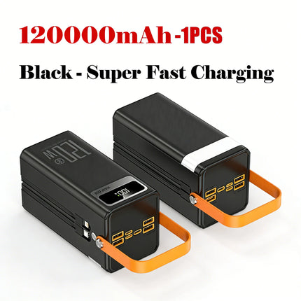 120W 150000mAh Fast Charging Power Bank Large Capacity Outdoor Mobile Power Supply External Spare Battery for Outdoor Camping