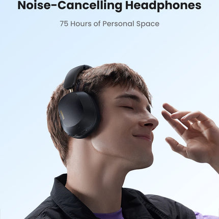 UGREEN Max5c Wireless Bluetooth Headphones ANC 43dB Active Noise Cancellation Hi-Res LDAC 75H Spatial Audio Earphones Headset