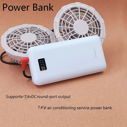 Power Bank 20000mah 12V DC Output Portable Battery External Charging Variable Speed Charger For iPhone Air Conditioned Clothing