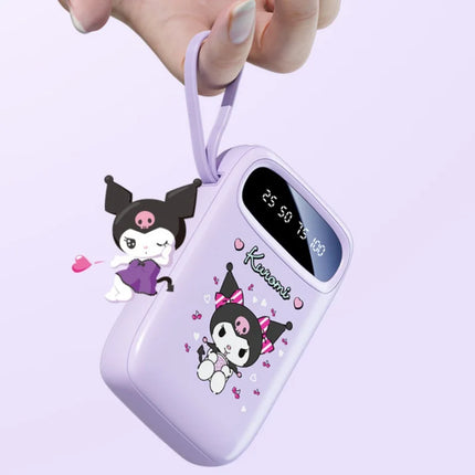 Mobile Power Bank 10000mah Fast Charging Large Capacity Built In Cable Ultra Thin Portable Lighting Exquisite Mobile Power Bank