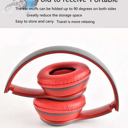 P47 Bluetooth 5.0 Wireless Headphone Foldable HIFI Stereo Bass Earphone Kid Helmet Gift With Mic USB Adaptor For iPhone Game