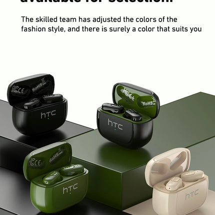 【AI Translator Earbuds】HTC NE51 Bluetooth Earphones TWS In-Ear Sport Wireless Headphones Long Life with Mic Ultralight Earbuds
