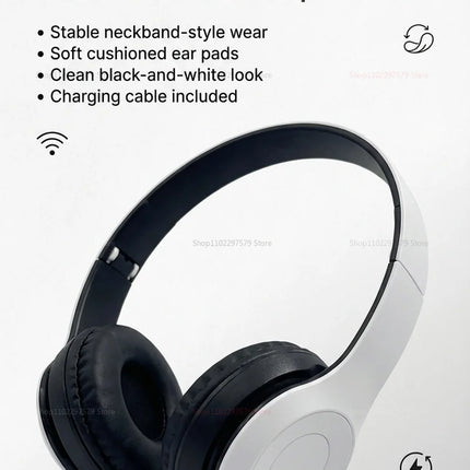 High Fidelity Bluetooth Wireless Headset, Clear Stereo Sound Over Ear Headphones with Built-in HD Mic, Stable Connection