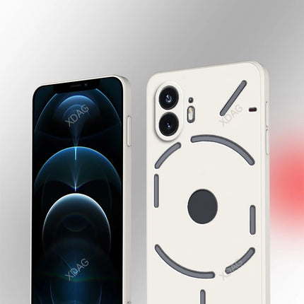 Phone Case for Nothing Phone (2) 2 Two Phone2 6.7" A065 Soft Square Liquid Silicone Internal Flocking Lens Protection Back Cover