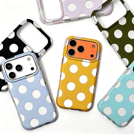 Love Polka Dot Phone Cases For iPhone 15 16 17 Pro Max Case 13 14 Pro Hard IMD TPU Shockproof Fashionable Cover Case