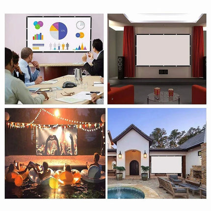 Projectors Screen Fabric Projector Cloth Anti-light 60 72 84 100 120 150inch  Home Outdoor Office Simple Curtain Accessories