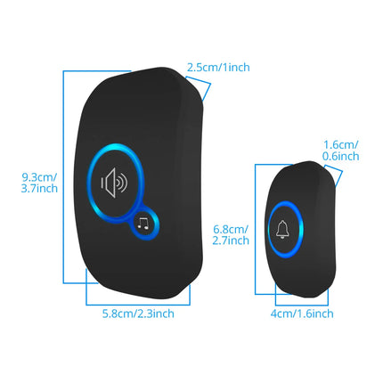 Wireless Doorbell FullHouse Waterproof Door Chime Kit Includes Push Button Transmitter and Plug In Receiver