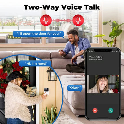 Doorbell Video Low-Power WiFi Link Rechargeable Type Doorbell Night Vision HD Smart Security 1 to 1 Home Intercom