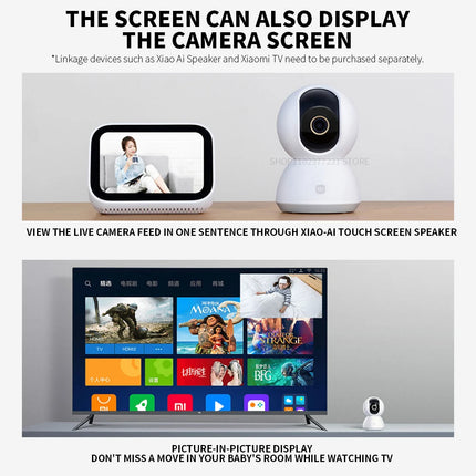 Xiaomi 360° Smart Home Security Camera Mi PTZ 2K Webcam 1296P 3 Megapixel AI Human Detection Night Vision Webcam Work With Mijia