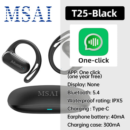 138 Language Translator Earbuds AI Translation Real Time Translating Earbuds Open Ear with 90H Playtime for Travel Business