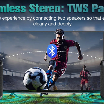 Portable Bluetooth Speaker, Bluetooth 5.4 Speaker, 30W Dual Speaker, Deep Bass, 30H Playtime, 3 EQ Mode, Colorful RGB Lights