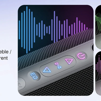 Portable Bluetooth Speaker, Bluetooth 5.4 Speaker, 30W Dual Speaker, Deep Bass, 30H Playtime, 3 EQ Mode, Colorful RGB Lights