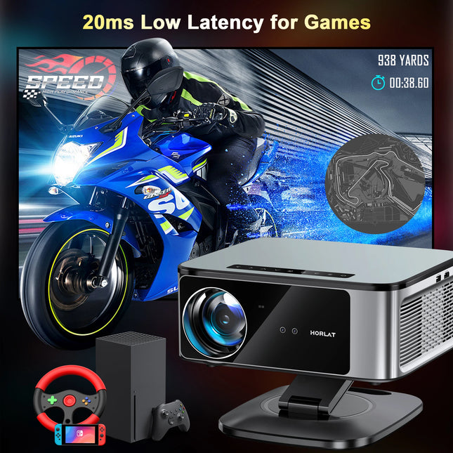 2026 HORLAT 45000 Lumens 4K Ultra HD Projector TOF Focus Android 14 WiFi 6 1080P Full HD Daylight Home Theater Movie Projector