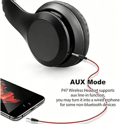 High Fidelity Bluetooth Wireless Headset, Clear Stereo Sound Over Ear Headphones with Built-in HD Mic, Stable Connection
