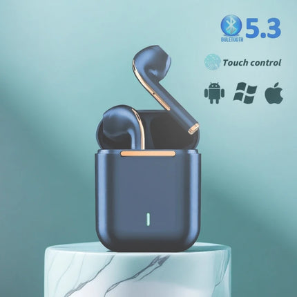 J18 TWS Wireless Earbuds, 5.3 Bluetooth Headphones Long Playtime, Noise Cancelling Voice Call, for Gaming, Business & Sports