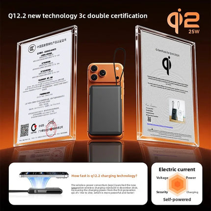 [CCC With QR code] Qi2.2 25W Magnetic Wireless Power Bank Semi-Solid Battery 10000mAh PD30W Type C Stand Charger For Notebook