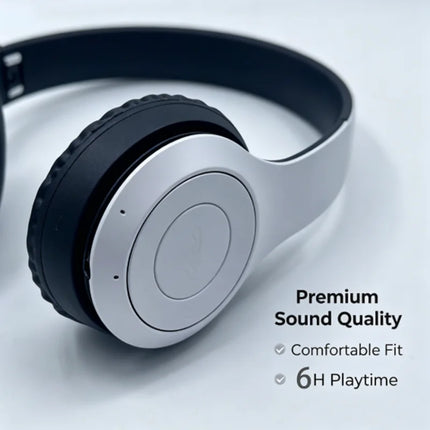 High Fidelity Bluetooth Wireless Headset, Clear Stereo Sound Over Ear Headphones with Built-in HD Mic, Stable Connection