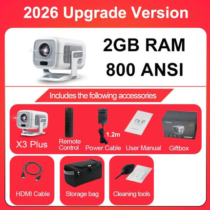 DITONG 4K Projector Android Native 1080P 600ANSI Portable Auto Focus Video Home Cinema Outdoor HD LED Projetor