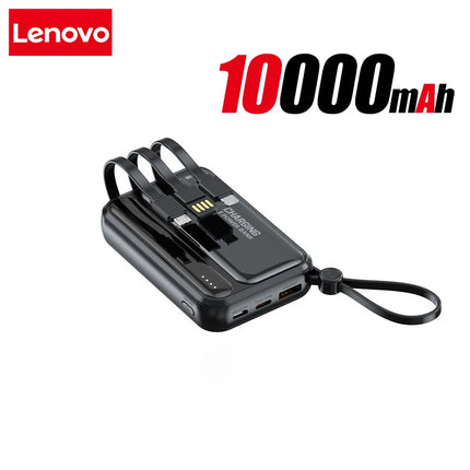 Lenovo 120W 500000mAh Power Bank Large Capacity 4 In1 Cables Intelligent Digital Display Light Portable Powerbank For iPhone New
