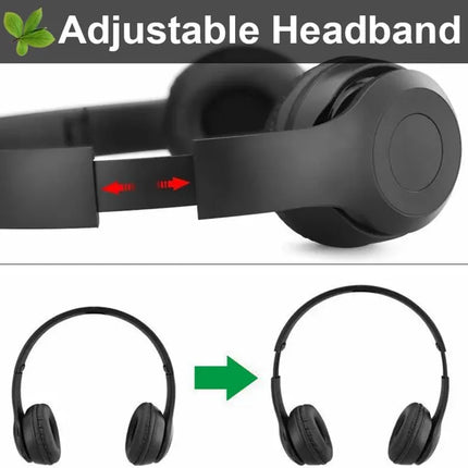 High Fidelity Bluetooth Wireless Headset, Clear Stereo Sound Over Ear Headphones with Built-in HD Mic, Stable Connection