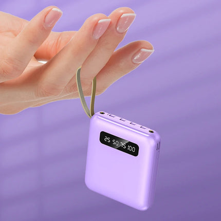 Portable Mini Power Bank 20000mAh Large Capacity Fast Charging Powerbank with 4 Lines External Battery Charger for iPhone Xiaomi