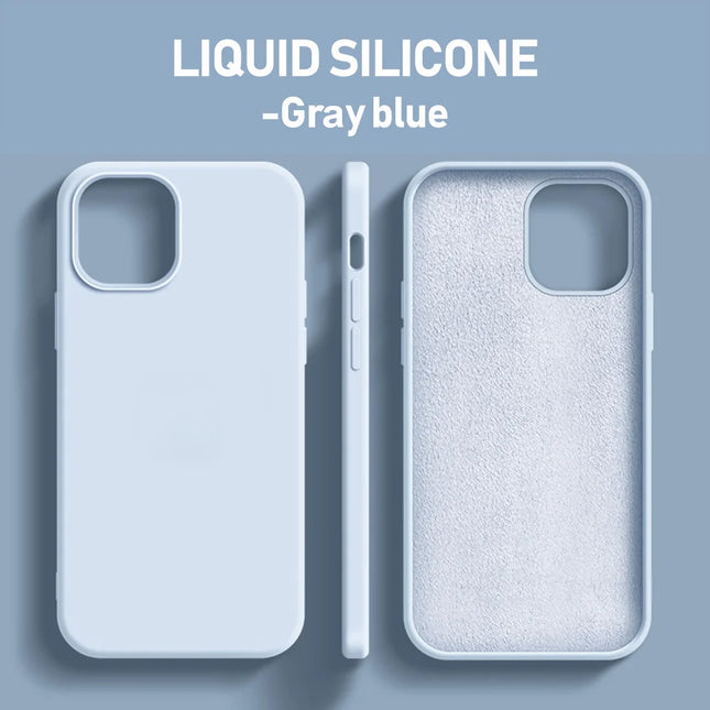 Original Phone Case For iPhone 17 16 15 11 12 13 14 Pro Max Luxury Liquid Silicone Cases For 7 8 Plus X XR Shockproof Soft Cover