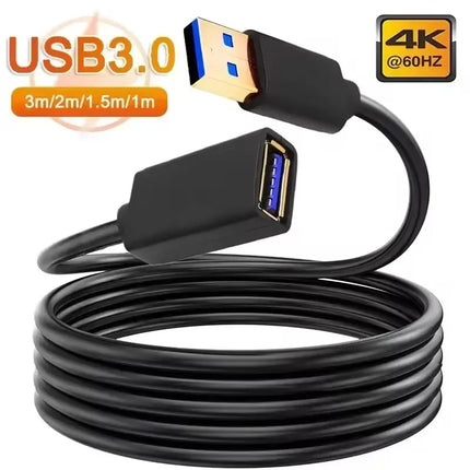 USB 3.0 2.0 Extension Cable Extender Cord Fast Extension Data Transfer Wire 0.5/1/1.5/2/3M for Smart TV XBox One SSD PC Laptop