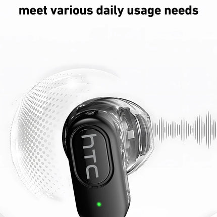 【AI Translator Earbuds】HTC NE51 Bluetooth Earphones TWS In-Ear Sport Wireless Headphones Long Life with Mic Ultralight Earbuds