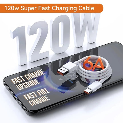 Original 120W USB Turbo Fast Charging Cable For Xiaomi mi 17 15 14 13 12 11 6A 67W Type C Cable Redmi Note 10 9 8 7 Pro K70 Poco