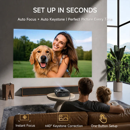 Netflix Certified 4K Smart Projector Native 1080P Dolby Audio WiFi6 Bluetooth Auto Focus Auto Keystone HDR Home Theater HDMI