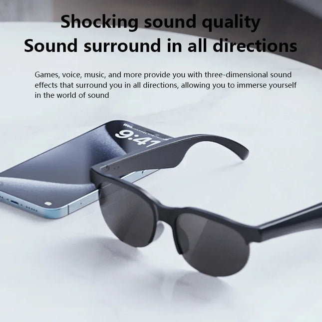 Lenovo AI Smart Glasses AI Translation Bluetooth Conversation Recording Listening To Music Smart Sunglasses for Men Women Gift