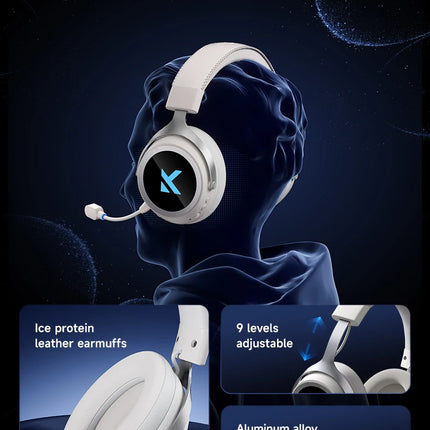 MCHOSE X9 Wireless Headworn Game 7.1 Headset Bluetooth 2.4G Three Mode 53mm Aluminum Foil Polymer Diaphragm ESports Gift Headset