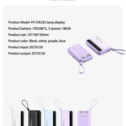 Lenovo 30000mAh Power Bank BuiIt in 4 Lines Super Fast Charging Large Capacity Portable External Battery for All Phones Android