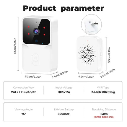 Doorbell Video Low-Power WiFi Link Rechargeable Type Doorbell Night Vision HD Smart Security 1 to 1 Home Intercom