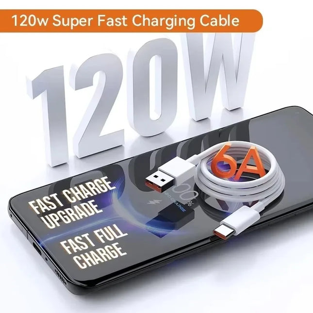Original For Xiaomi 120W 6A USB Type C Cable Turbo Fast Charging Mi 15 14 13 Ultra Pro Redmi Note 14 K80 Poco X6 Charging Cable