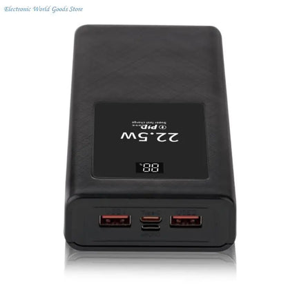 PowerBanks Casing Kit 20000mAh Mobile Chargers Builts in Cable PD22.5W Quick Charging LCD Display Shell