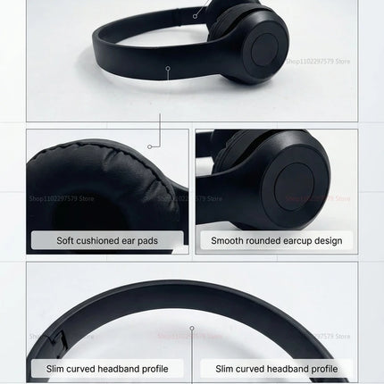 High Fidelity Bluetooth Wireless Headset, Clear Stereo Sound Over Ear Headphones with Built-in HD Mic, Stable Connection