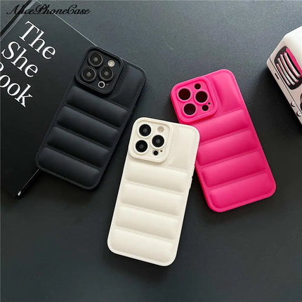 Down Jacket TPU Phone Case for iPhone 11 12 13 14 15 16 Pro Max for iphone12 16pro 7 8 Plus X XS buffer buff cases Cover Capa