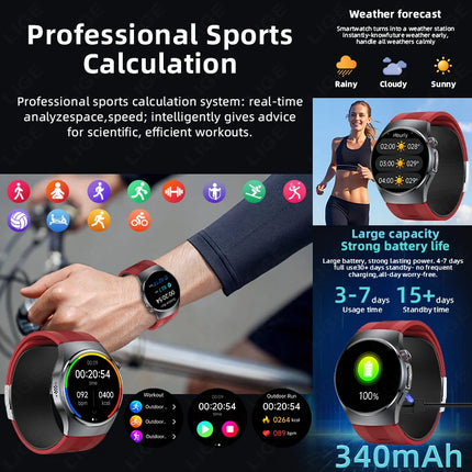 2026 New Accurate Diagnosis ECG Smart Watch Body Fat Blood oxygen BP Health Sport HD AMOLED Screen BT Call Smart watch Men Women