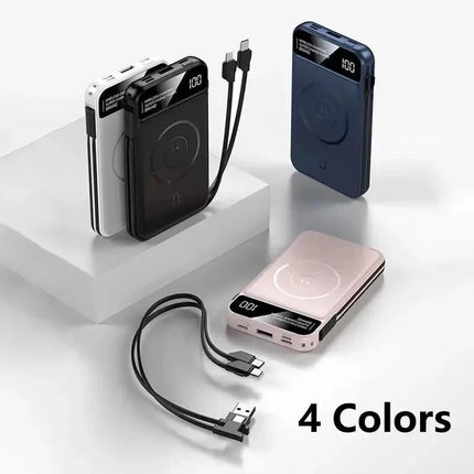 Lenovo Power Bank 50000mah Wireless Charging For Magsafe Magnetic Charging Built-in Wire Mobile Phone Battery For IPhone