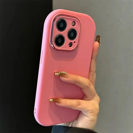 Luxury Cute Soft Silicone Candy Color Phone Case For iPhone 11 12 13 14 15 16 17 Pro Max Plus Shockproof Bumper Back Cases Cover