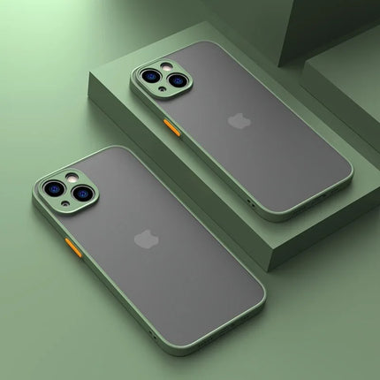 Luxury Translucent Armor Phone Case For iPhone 17 16 15 14 13 Pro Max Shockproof Bumper Cases For iPhone17 Pro Max Matte Cover