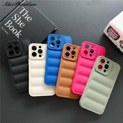 Down Jacket TPU Phone Case for iPhone 11 12 13 14 15 16 Pro Max for iphone12 16pro 7 8 Plus X XS buffer buff cases Cover Capa