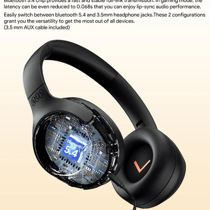 QCY H3 ANC Hi-Res Audio Wireless Bluetooth 5.4 Headphones Over Ear Headset 60Hrs 43dB Hybrid Active Noise Cancellation Earphone