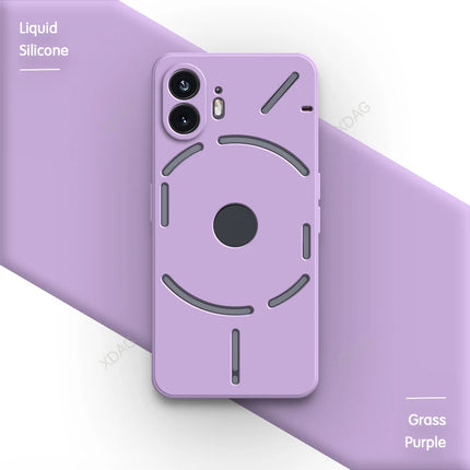 Phone Case for Nothing Phone (2) 2 Two Phone2 6.7" A065 Soft Square Liquid Silicone Internal Flocking Lens Protection Back Cover