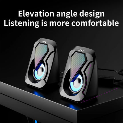 USB Computer Speaker System with USB Subwoofer Mode, USB Low-Frequency Bass, USB Audio Output, and USB Operation—Compatible with Smartphones, Tablets, Laptops, and Game Consoles—Plug-And-Play Setup, Suitable for Pc and Si