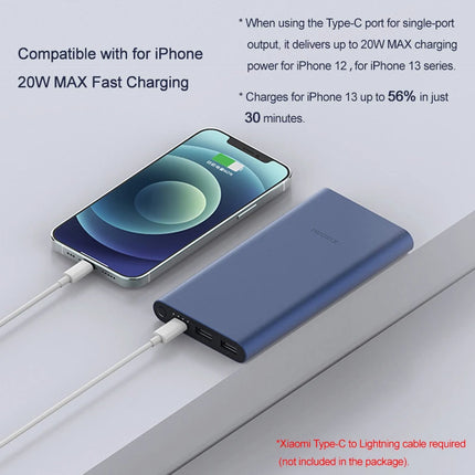 XIAOMI Power Bank 10000mAh 22.5W, 3 Ports, USB-C Fast Charging, Aluminum Alloy, Support Low Current Mode, Chinese Version